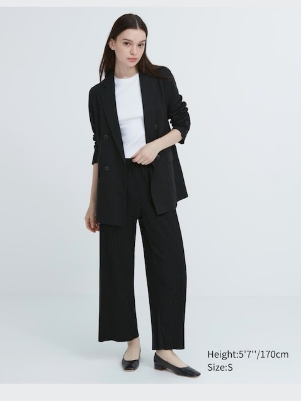 Uniqlo Black Pleated Straight Pants